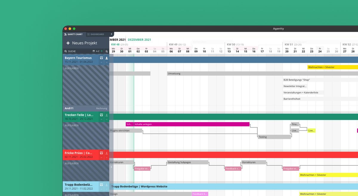 Agantty &#8211; Dein Gantt Chart