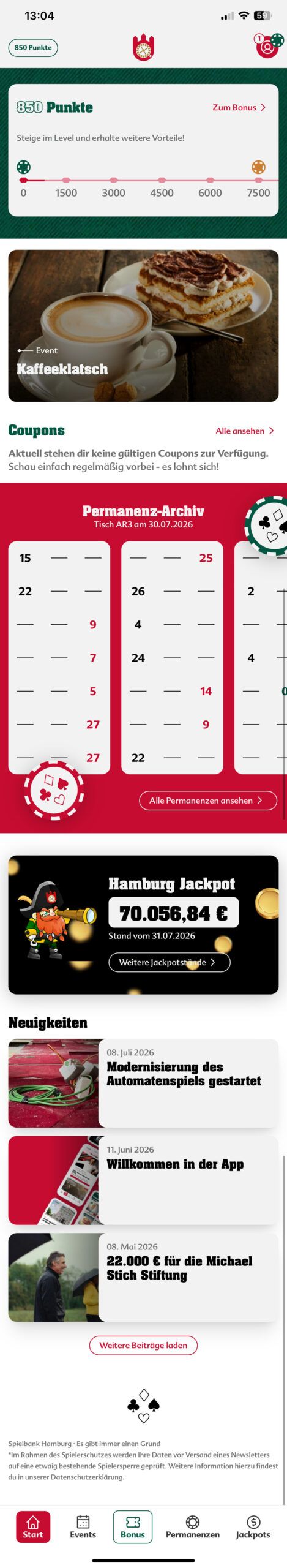Die digitale Dimension der Spielbank Hamburg - Website